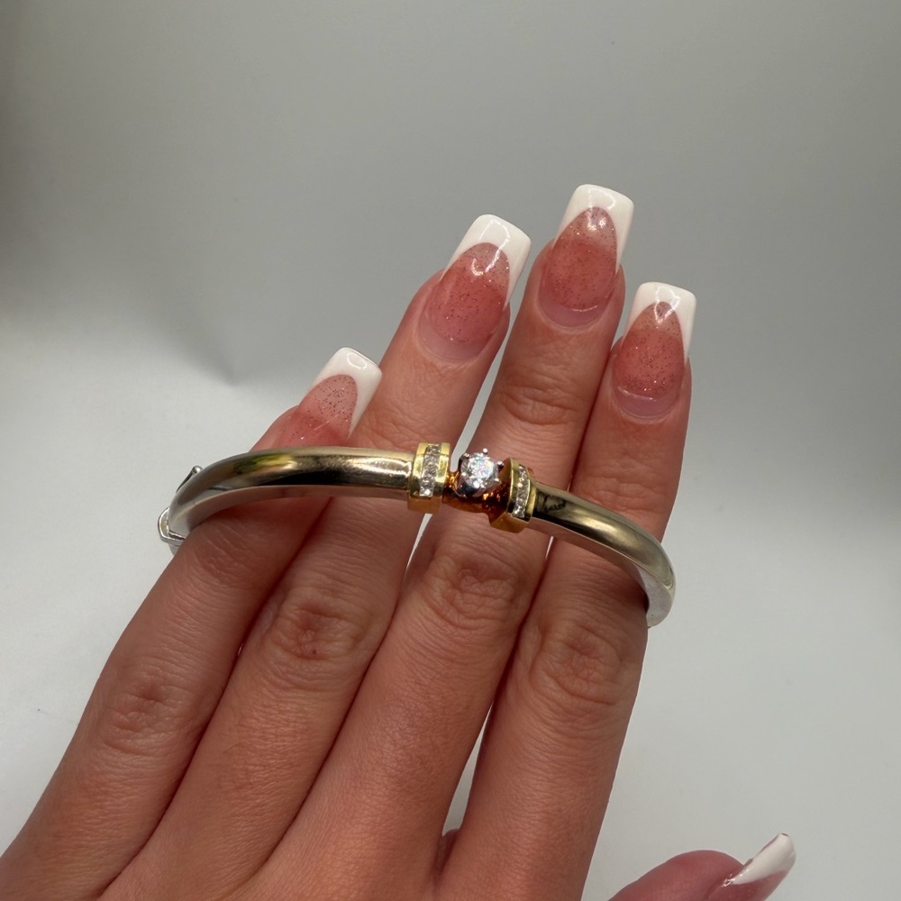 18k Gold Bracelet with Crystal Detail Diamont Natural!!